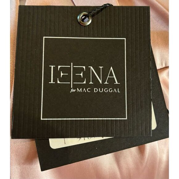 Ieena for Mac Duggal #55635 Long Sleeve Satin Gown in Rose Pink NWT Size 14 - Picture 7 of 7